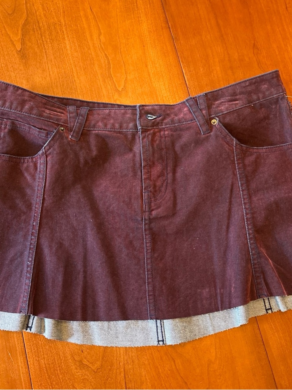 wild fable Burgundy Corduroy Mini Skirt